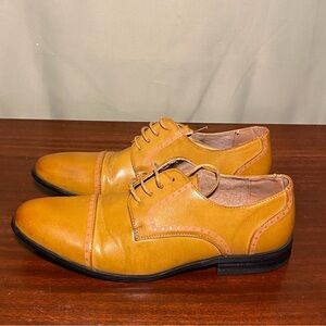ADOLFO S/Oscar-1  Cap Toe Oxfords Tan Mens Dress Shoes  Size 10.5